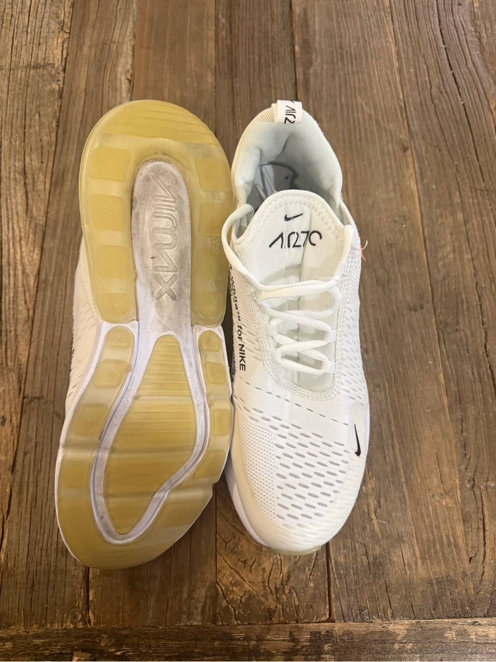 Nike White/Black Air 270 Sneakers with Orange Accent - Picture 3 of 4
